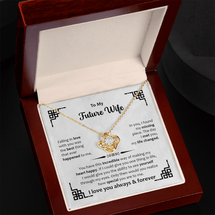 Love Knot Necklace for Future Wife – Romantic Promise & Engagement Gift Symbolizing Eternal Love - Whimsical Shoppe