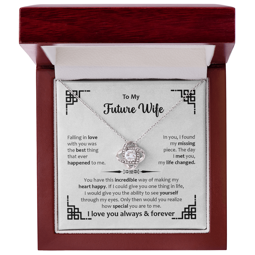 Love Knot Necklace for Future Wife – Romantic Promise & Engagement Gift Symbolizing Eternal Love - Whimsical Shoppe