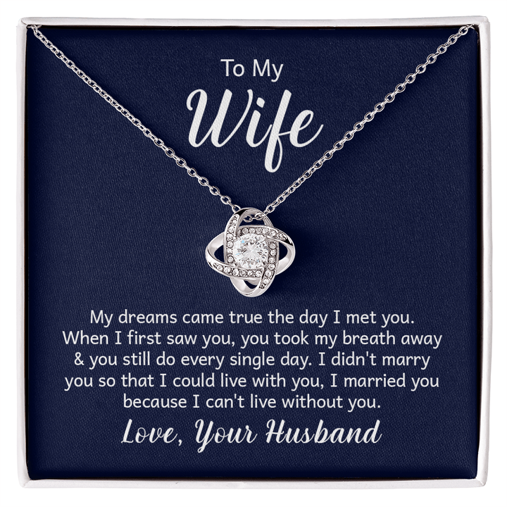 Love Knot Necklace - For Wife From Husband - Whimsical Shoppe