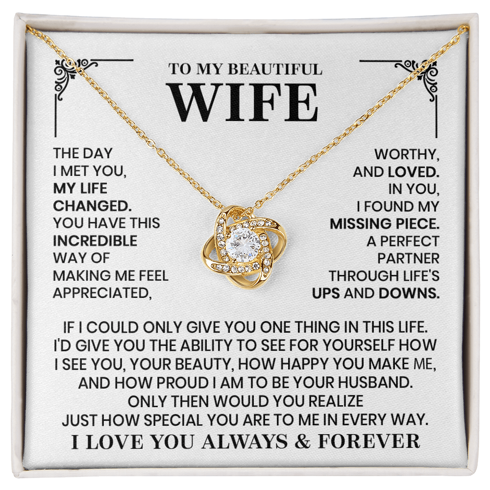 Love Knot Necklace for Wife – Romantic Anniversary, Valentine's Day & Appreciation Gift from Husband - Whimsical Shoppe