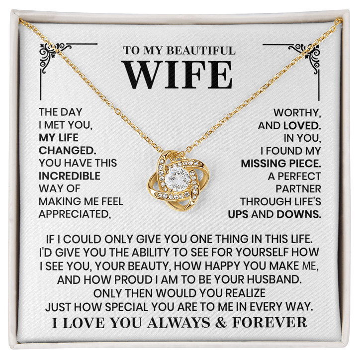 Love Knot Necklace for Wife – Romantic Anniversary, Valentine's Day & Appreciation Gift from Husband - Whimsical Shoppe