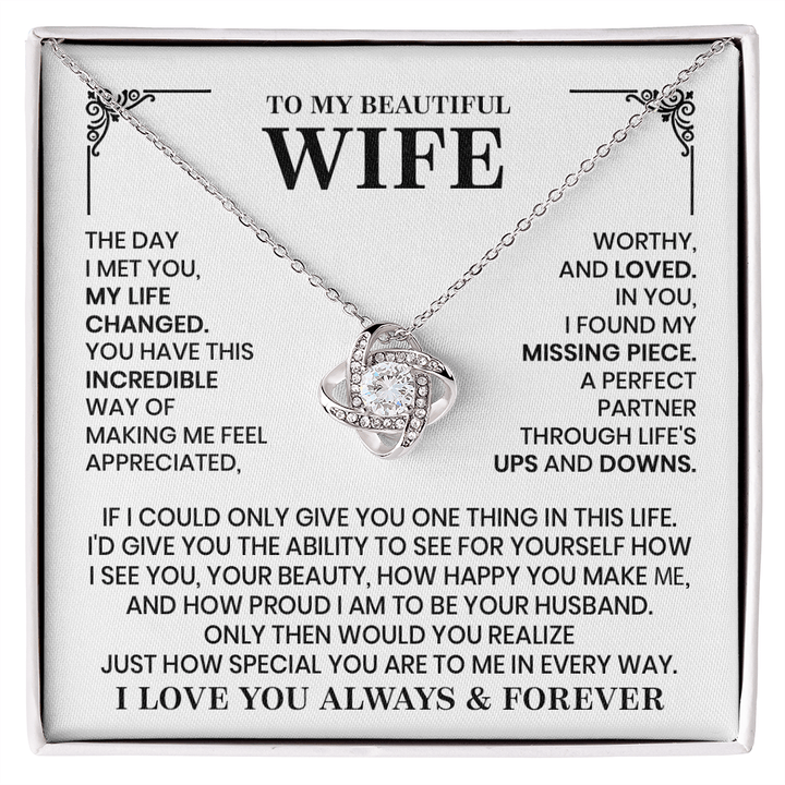 Love Knot Necklace for Wife – Romantic Anniversary, Valentine's Day & Appreciation Gift from Husband - Whimsical Shoppe