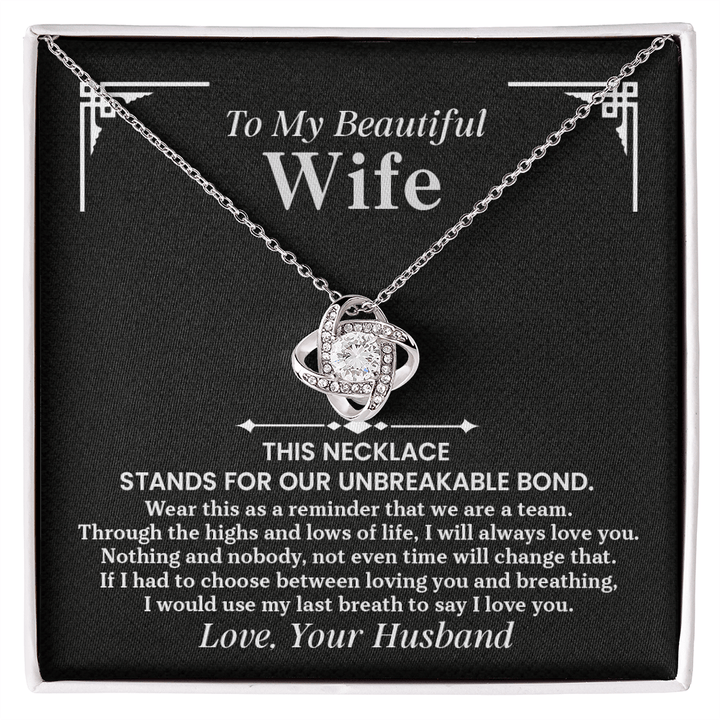 Love Knot Necklace for Wife – Romantic Anniversary, Valentine's Day & Birthday Gift from Husband - Whimsical Shoppe