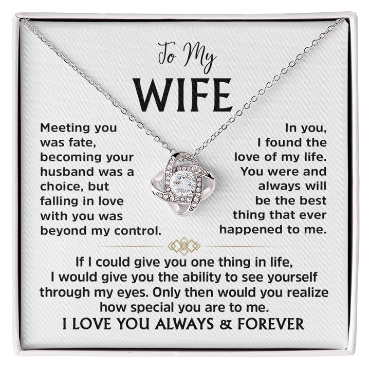 Love Knot Necklace for Wife – Romantic Anniversary, Valentine's Day & Forever Love Gift from Husband - Whimsical Shoppe