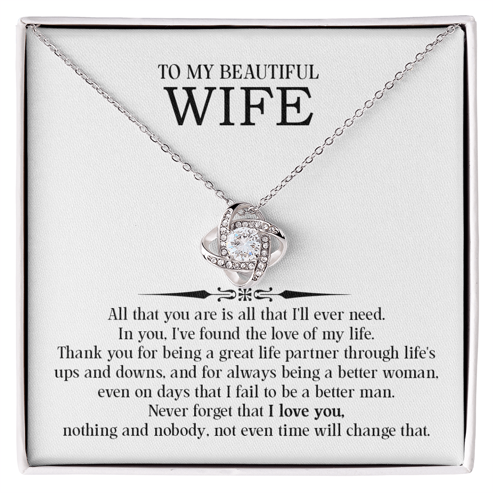 Love Knot Necklace for Wife – Romantic Anniversary & Valentine's Day Gift from Husband - Whimsical Shoppe