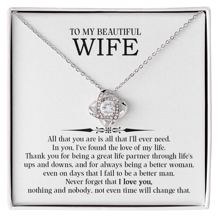 Love Knot Necklace for Wife – Romantic Anniversary & Valentine's Day Gift from Husband - Whimsical Shoppe