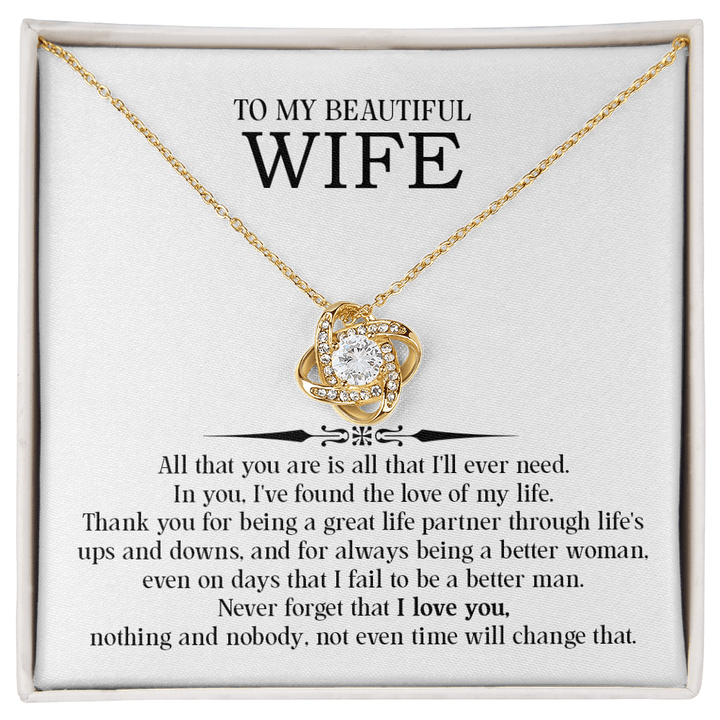 Love Knot Necklace for Wife – Romantic Anniversary & Valentine's Day Gift from Husband - Whimsical Shoppe