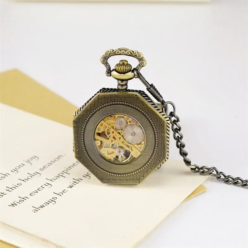 Luxury Hollow Pocket Watch - Vintage Roman Numerals & Mechanical Dial - Whimsical Shoppe