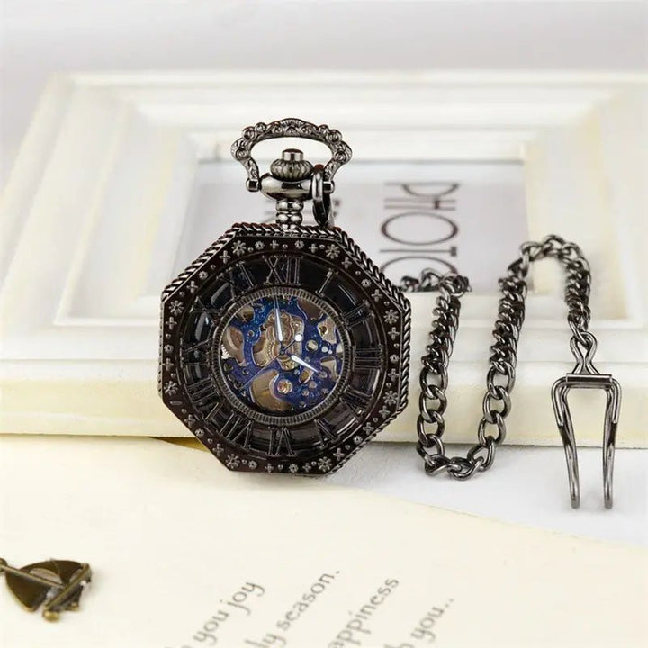 Luxury Hollow Pocket Watch - Vintage Roman Numerals & Mechanical Dial - Whimsical Shoppe