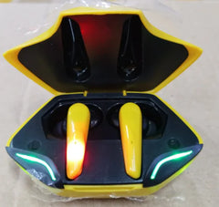 Bluetooth Mini Wireless Gaming Earbuds – Low-Latency BT 5.3, 15m Range, 4–8H Battery, Charging Case (Black/White/Yellow)