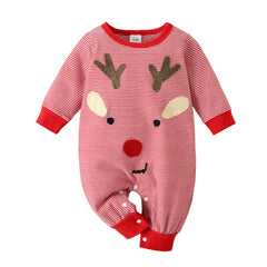 Fashion Kids Christmas Jumpsuit Romper - Red Cotton (1-18 Months)