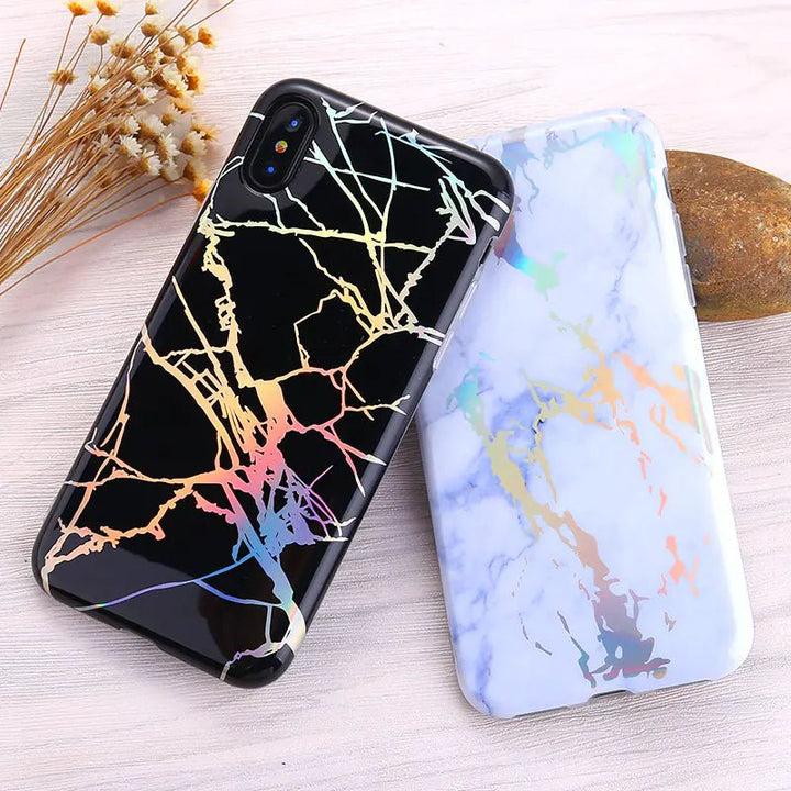 Marble Phone Case – Stylish Protective Cover for iPhone 6–15 with Anti - Fall Design - Whimsical Shoppe