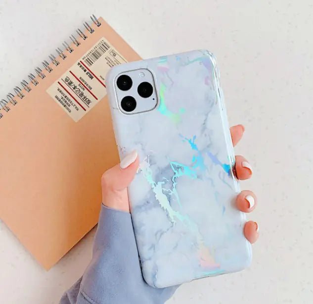 Marble Phone Case – Stylish Protective Cover for iPhone 6–15 with Anti - Fall Design - Whimsical Shoppe