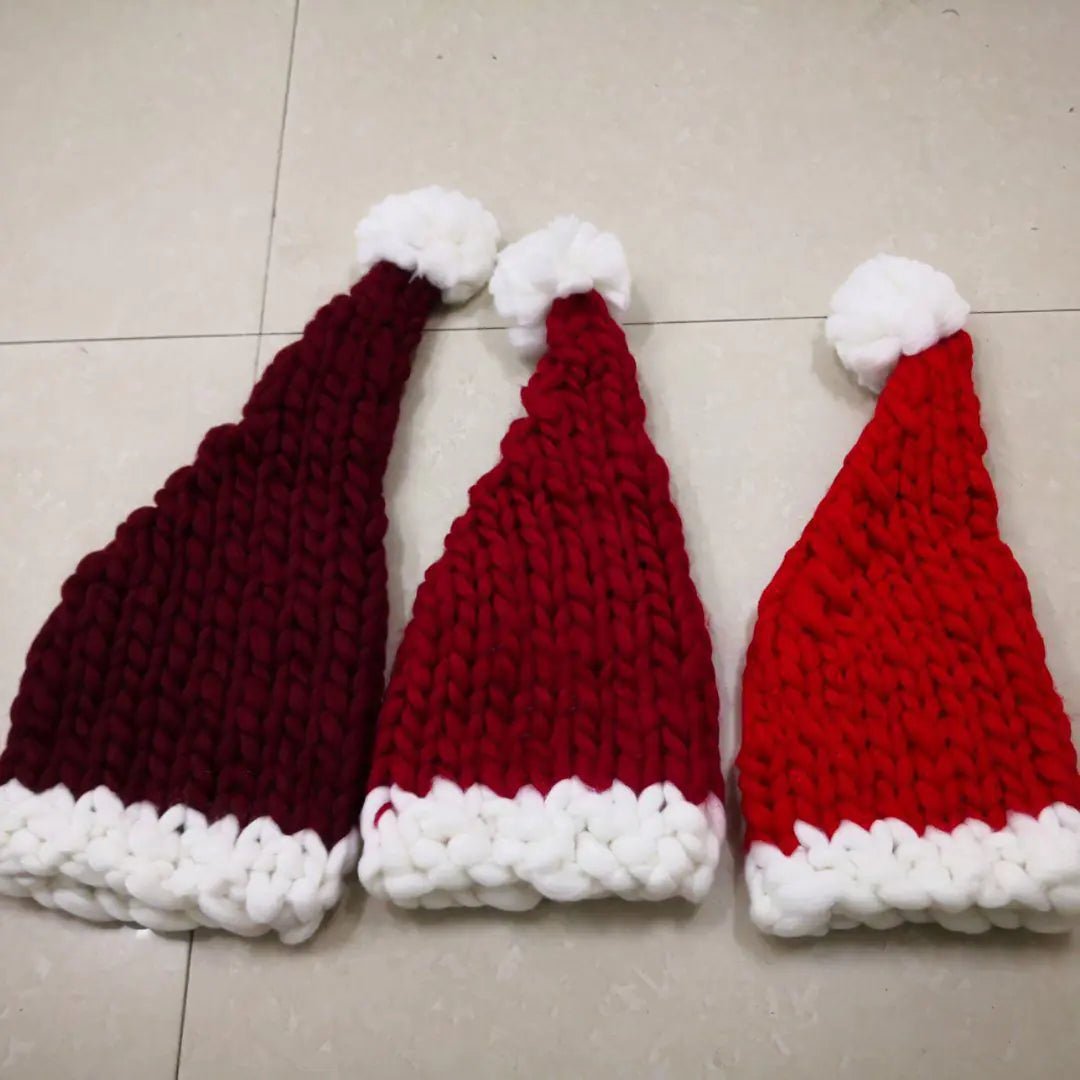 Matching Parent - Child Christmas Hats - Wool Knit Tie - Dye Design - Whimsical Shoppe