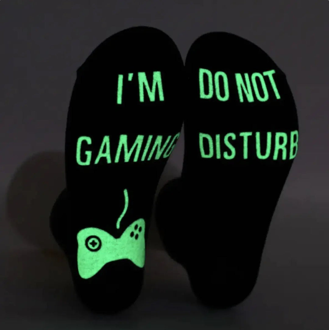 Men's Gamer Socks: "I'm Gaming Do Not Disturb" Novelty Gift - Whimsical Shoppe