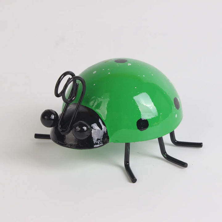 Metal Ladybug Wall Art – Indoor & Outdoor Garden Decor in Red, Green, Yellow, and Blue - Whimsical Shoppe