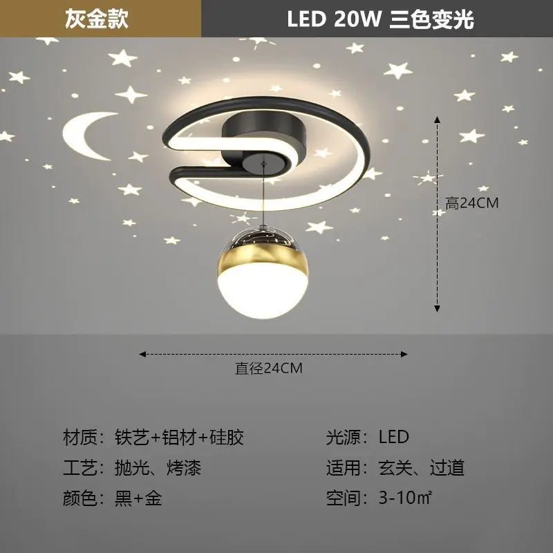 Modern Nordic Starry Sky Corridor Ceiling Light – LED Hallway Lamp with Aluminum & Iron Design - Whimsical Shoppe