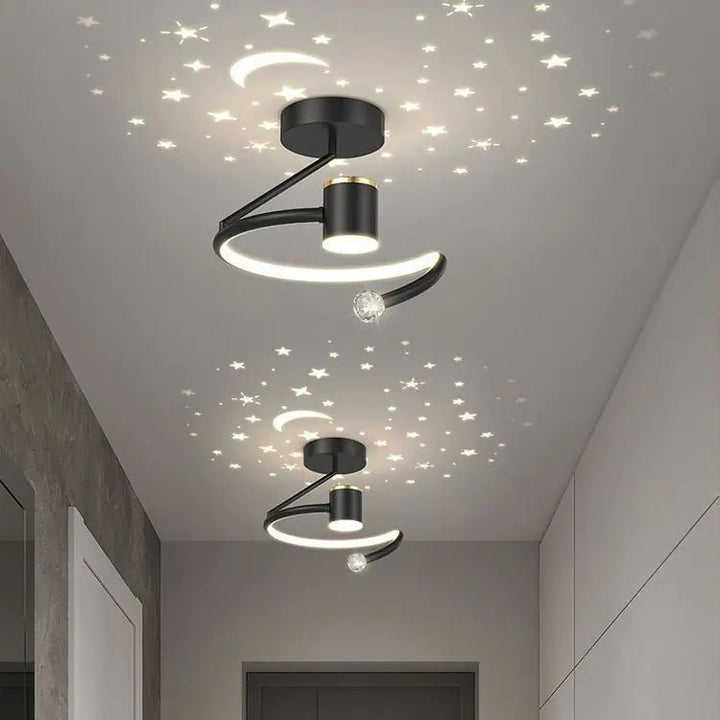 Modern Nordic Starry Sky Corridor Ceiling Light – LED Hallway Lamp with Aluminum & Iron Design - Whimsical Shoppe