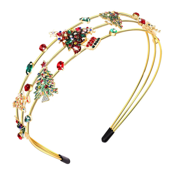 MOKKIA Christmas Headband for Women Rhinestone Christmas Tree Headband Holiday Outfits Gifts (Christmas 4) - Whimsical Shoppe