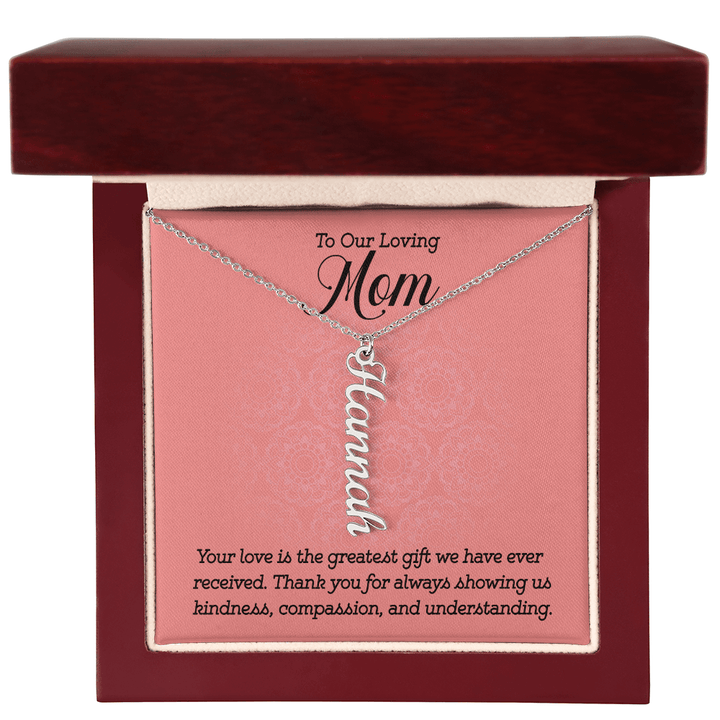 Multi Name Necklace – For Our Mom | Personalized Family Name Pendant, Custom 18K Gold or Stainless Steel Chain - Whimsical Shoppe
