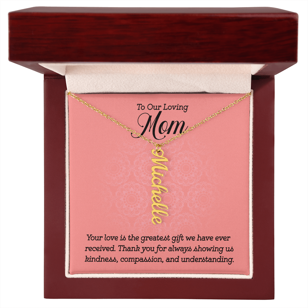 Multi Name Necklace – For Our Mom | Personalized Family Name Pendant, Custom 18K Gold or Stainless Steel Chain - Whimsical Shoppe