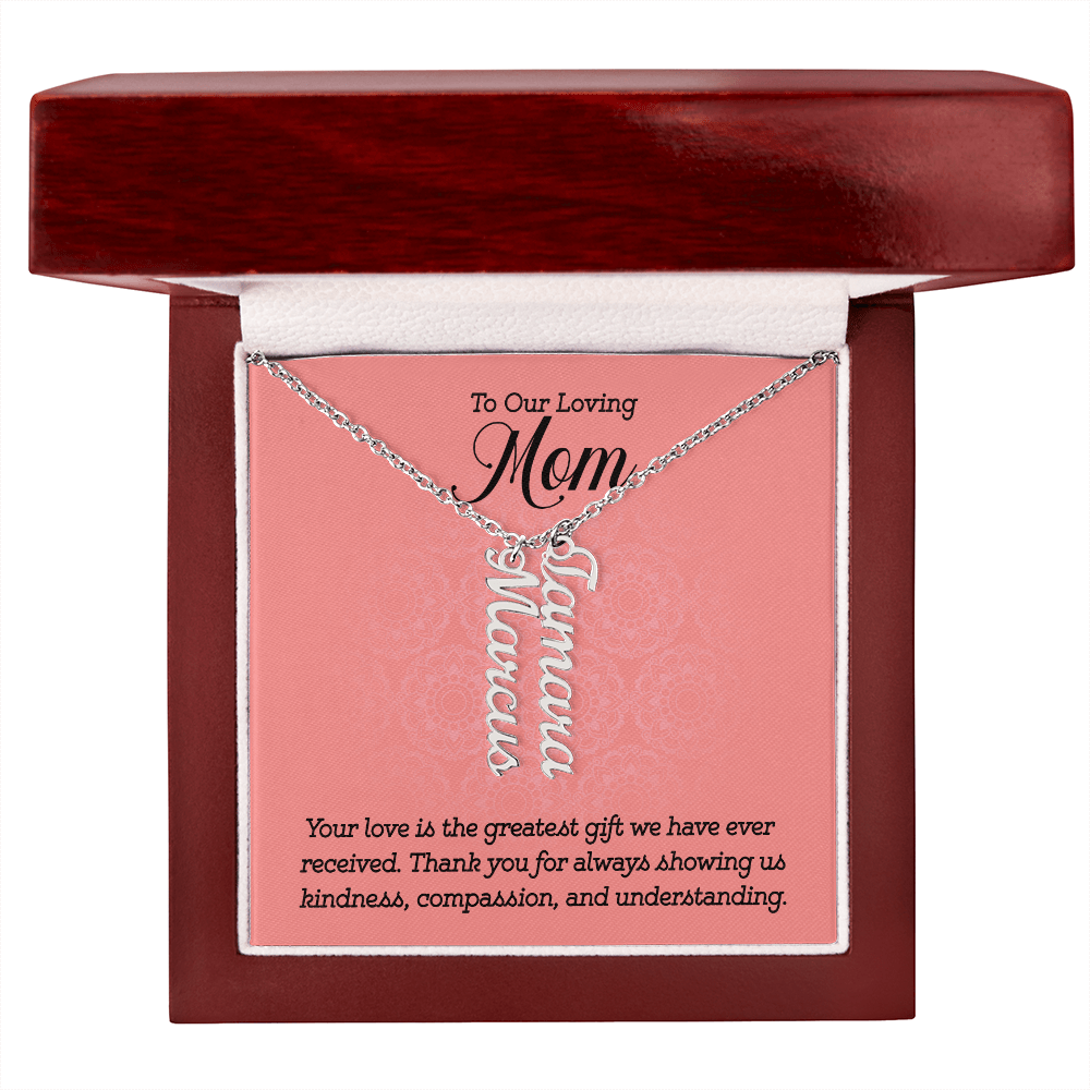 Multi Name Necklace – For Our Mom | Personalized Family Name Pendant, Custom 18K Gold or Stainless Steel Chain - Whimsical Shoppe