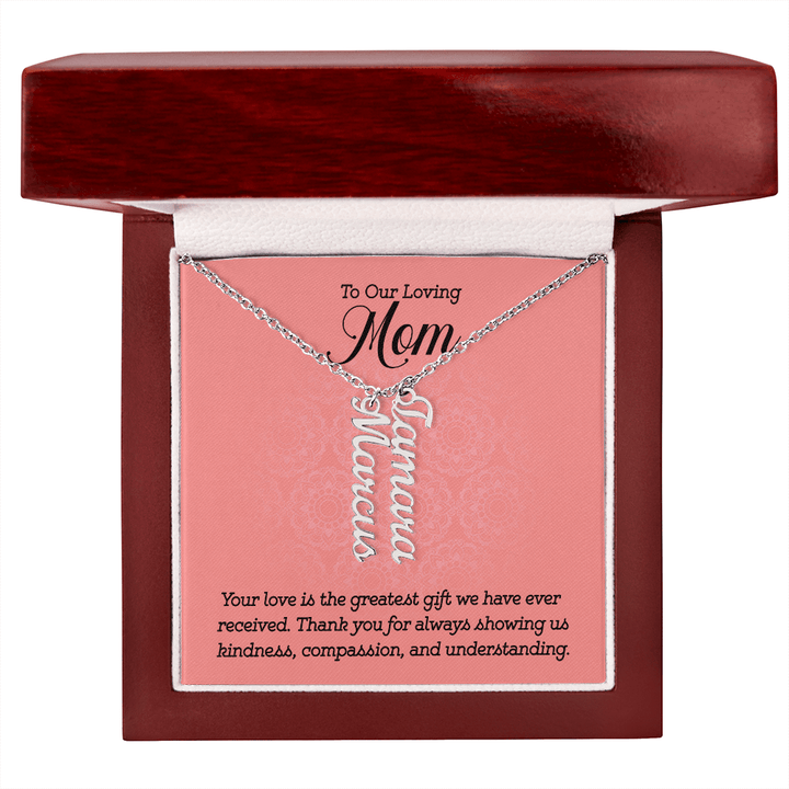 Multi Name Necklace – For Our Mom | Personalized Family Name Pendant, Custom 18K Gold or Stainless Steel Chain - Whimsical Shoppe