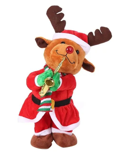 Musical Christmas Decor: Electric Saxophone Toy with Lights (12 Inch) - Whimsical Shoppe