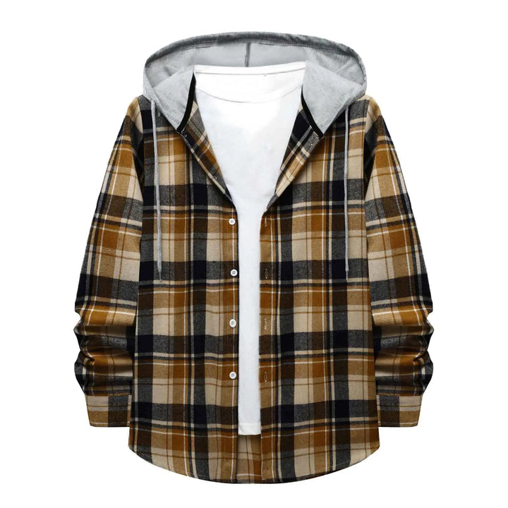 Muyise Men's Plaid Fleece Casual Shirt - Long Sleeve (S - 2XL) - Whimsical Shoppe