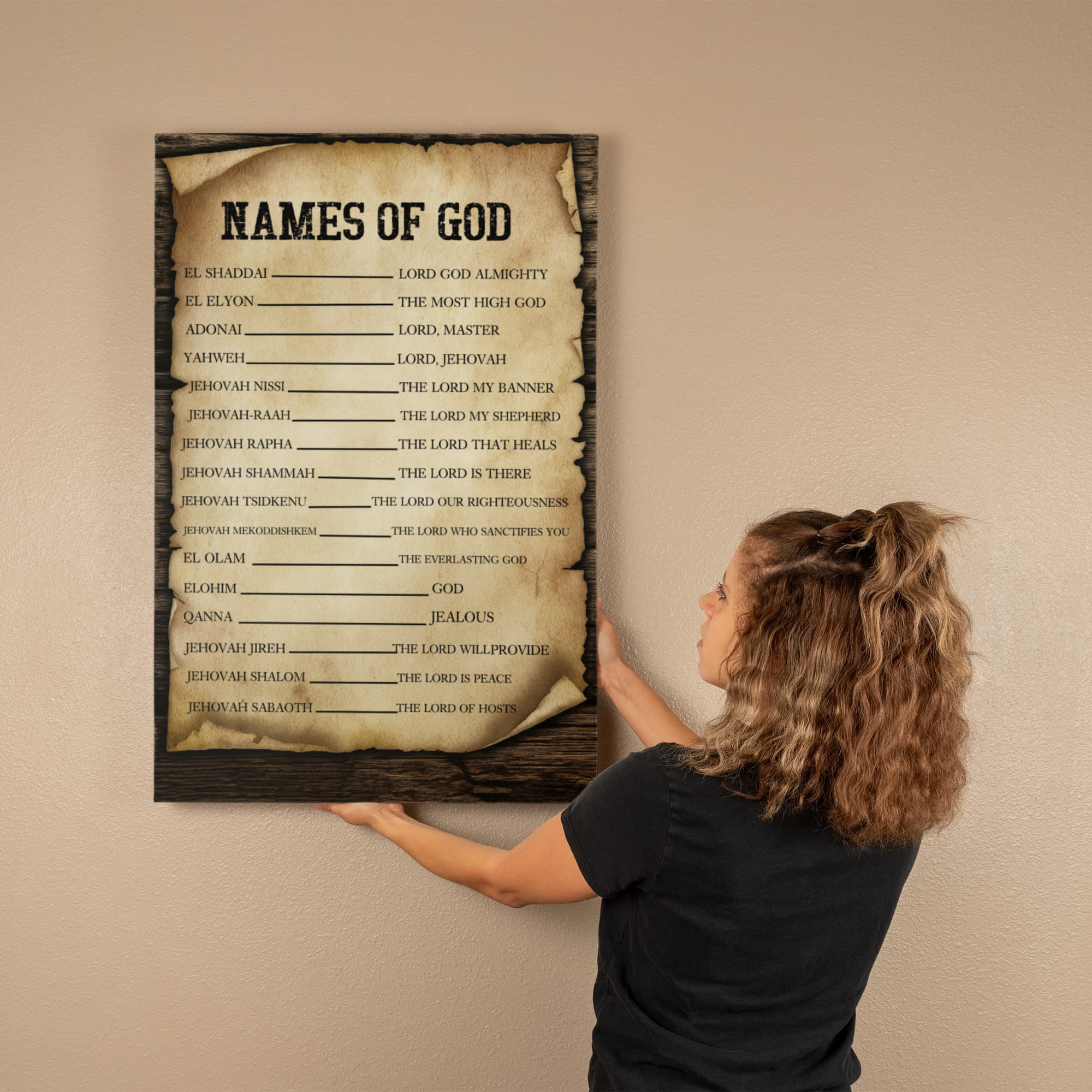 Names Of Gods Wrapped Canvas - Whimsical Shoppe