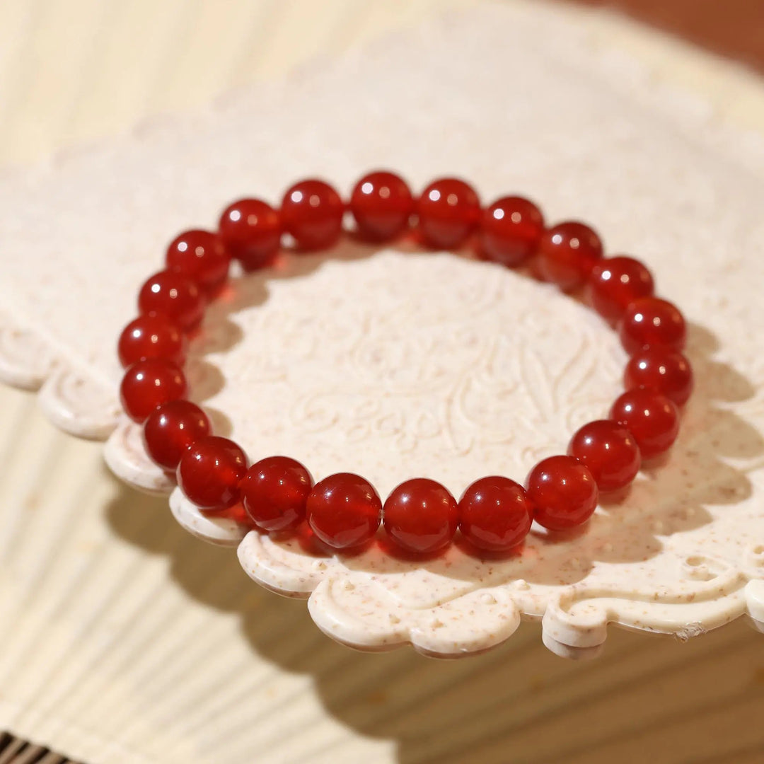 Natural Red Agate String Bracelet - Single Circle (Men & Women) - Whimsical Shoppe