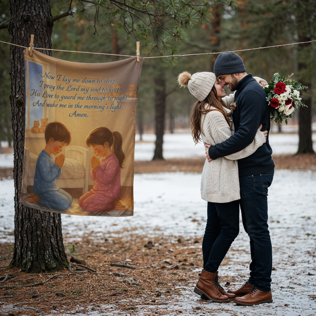 Now I Lay Me Down To Sleep Coral Fleece Blanket - Whimsical Shoppe