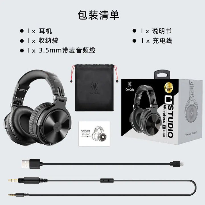 OneOdio Wireless Bluetooth Headphones – BT 5.2, Detachable Cable, 10m Range, 8H+ Battery (Black PRO - C) - Whimsical Shoppe