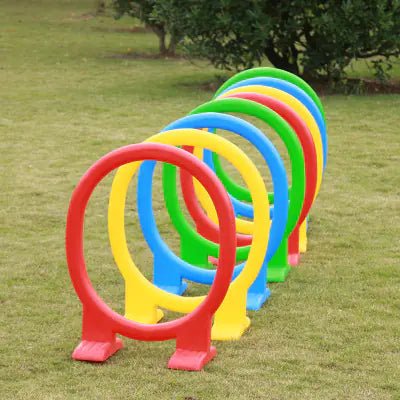 Outdoor Sensory Training Cross - Hurdle Set for Kids – Gross Motor Play Equipment, Durable Plastic (Red/Green/Yellow/Blue) - Whimsical Shoppe