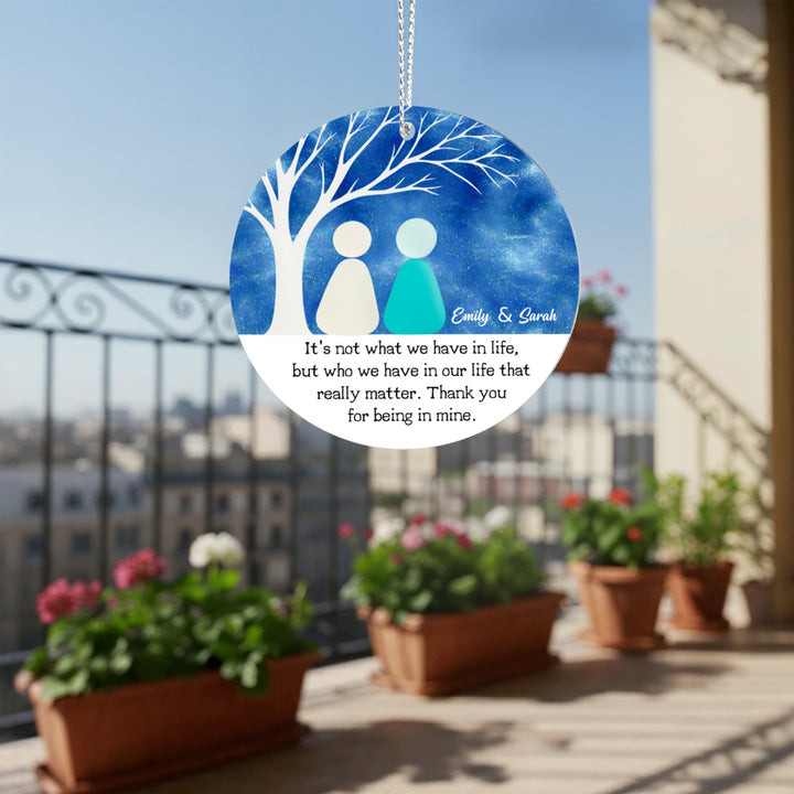 Personalized Best Friend Christmas Ornament – Custom Names Friendship Keepsake, “Thank You for Being in Mine” Gift - Whimsical Shoppe