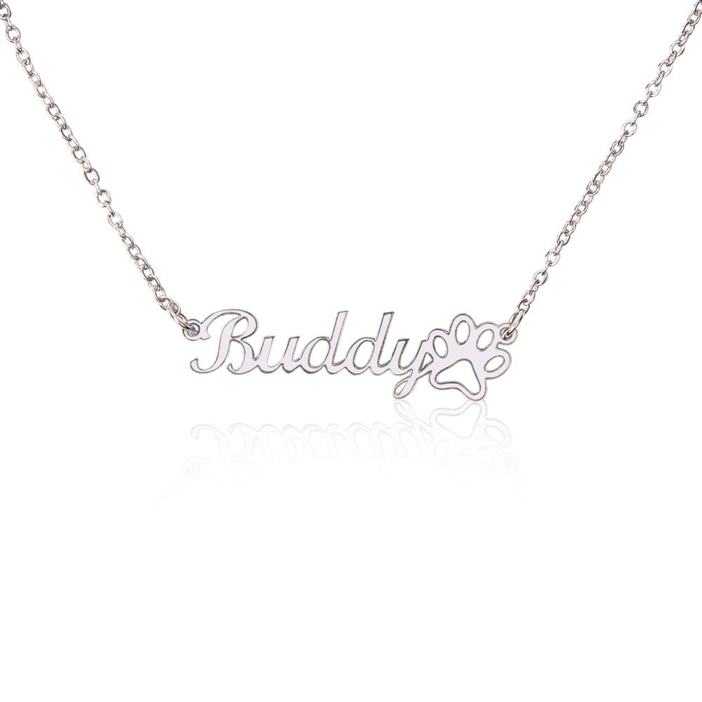 Personalized Paw Print Name Necklace - Whimsical Shoppe