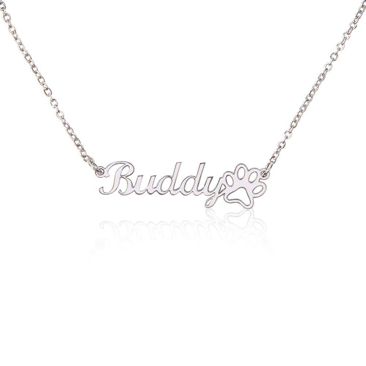Personalized Paw Print Name Necklace - Whimsical Shoppe