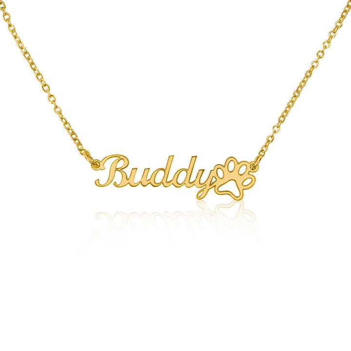 Personalized Paw Print Name Necklace - Whimsical Shoppe