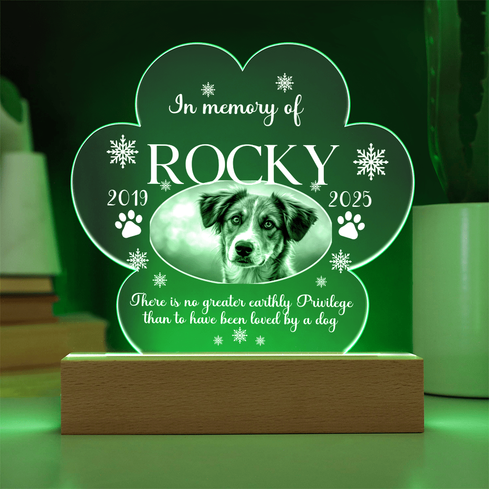 Personalized Pet Photo Paw Print Acrylic Plaque - Whimsical Shoppe