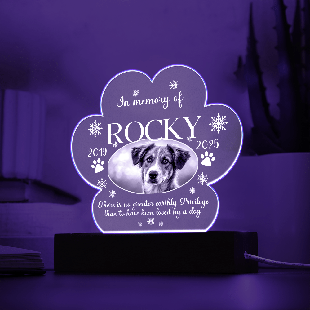 Personalized Pet Photo Paw Print Acrylic Plaque - Whimsical Shoppe