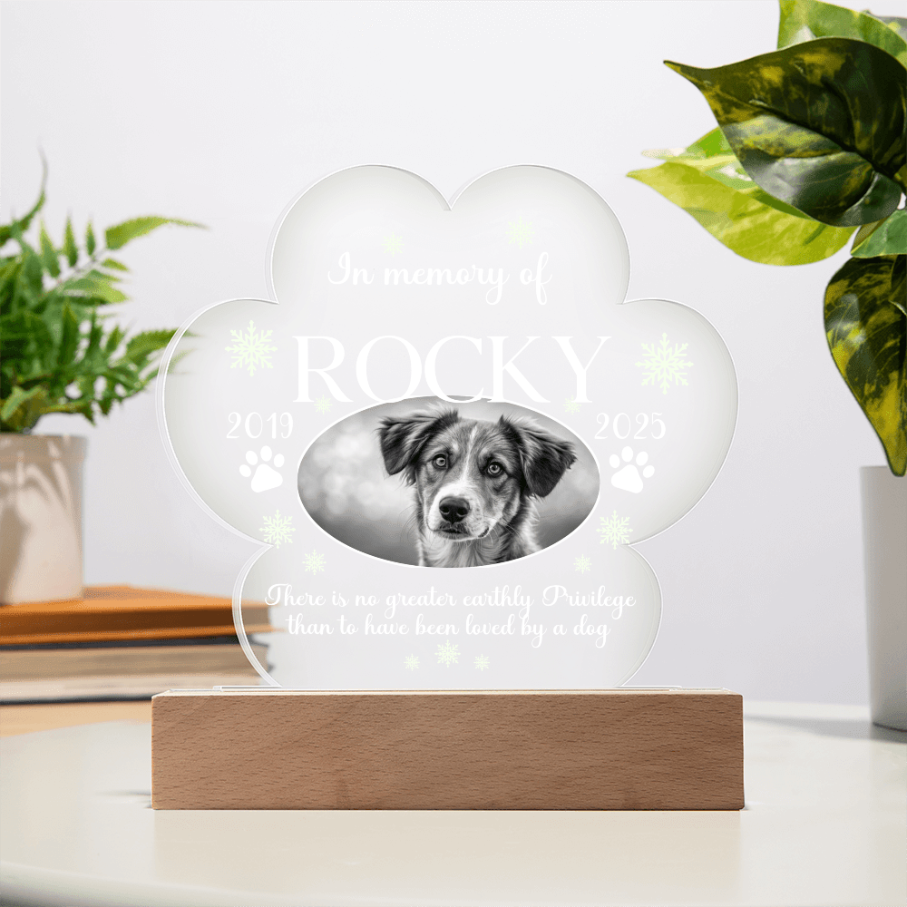 Personalized Pet Photo Paw Print Acrylic Plaque - Whimsical Shoppe