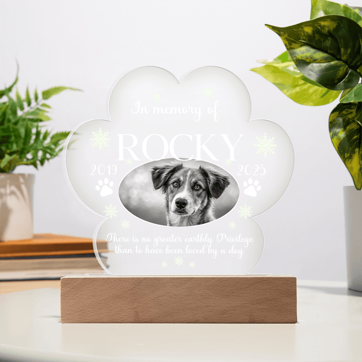 Personalized Pet Photo Paw Print Acrylic Plaque - Whimsical Shoppe