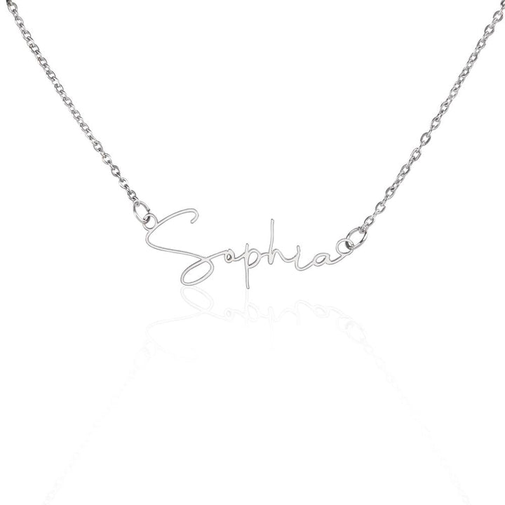 Personalized Signature Name Necklace – For My Sister | Custom Handwritten Script Pendant (Adjustable Chain) - Whimsical Shoppe