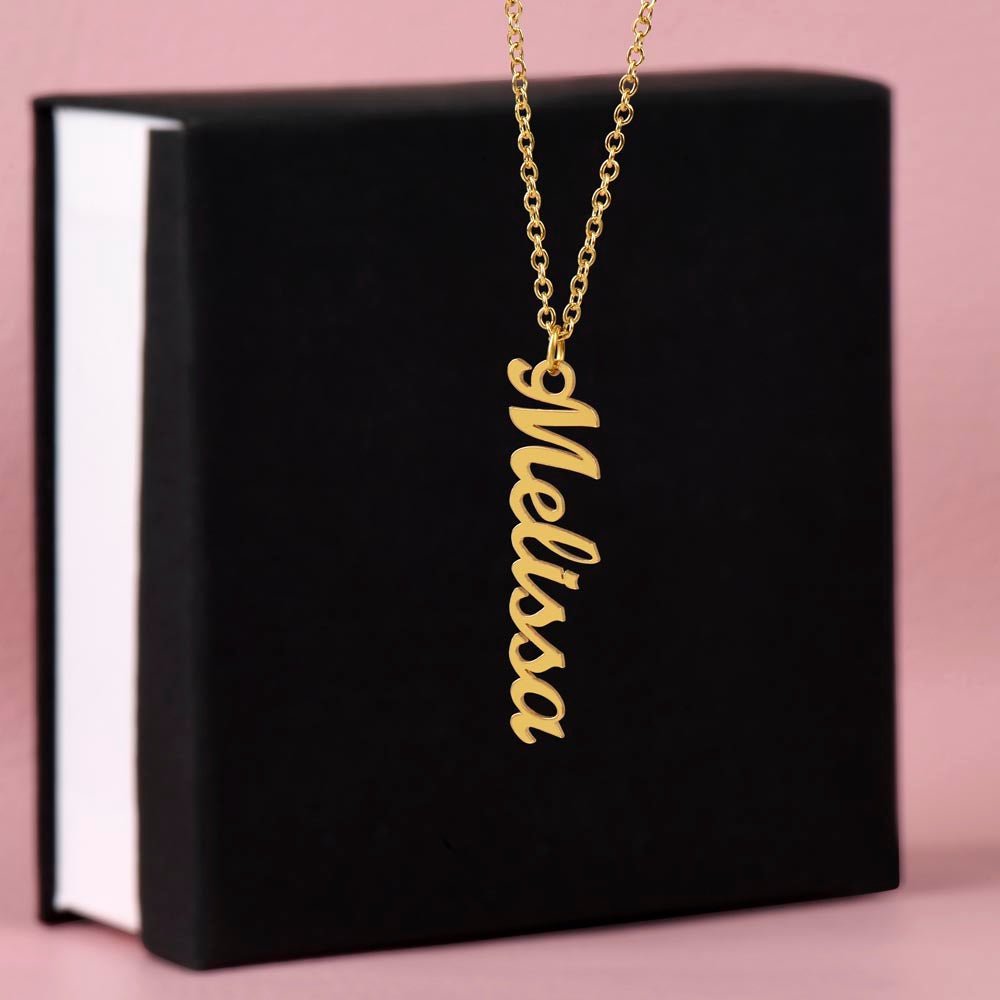 Personalized Vertical Name Necklace - Whimsical Shoppe