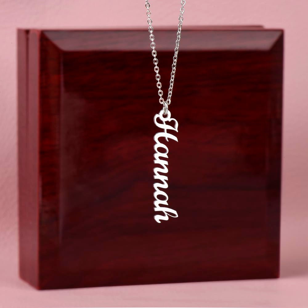 Personalized Vertical Name Necklace - Whimsical Shoppe