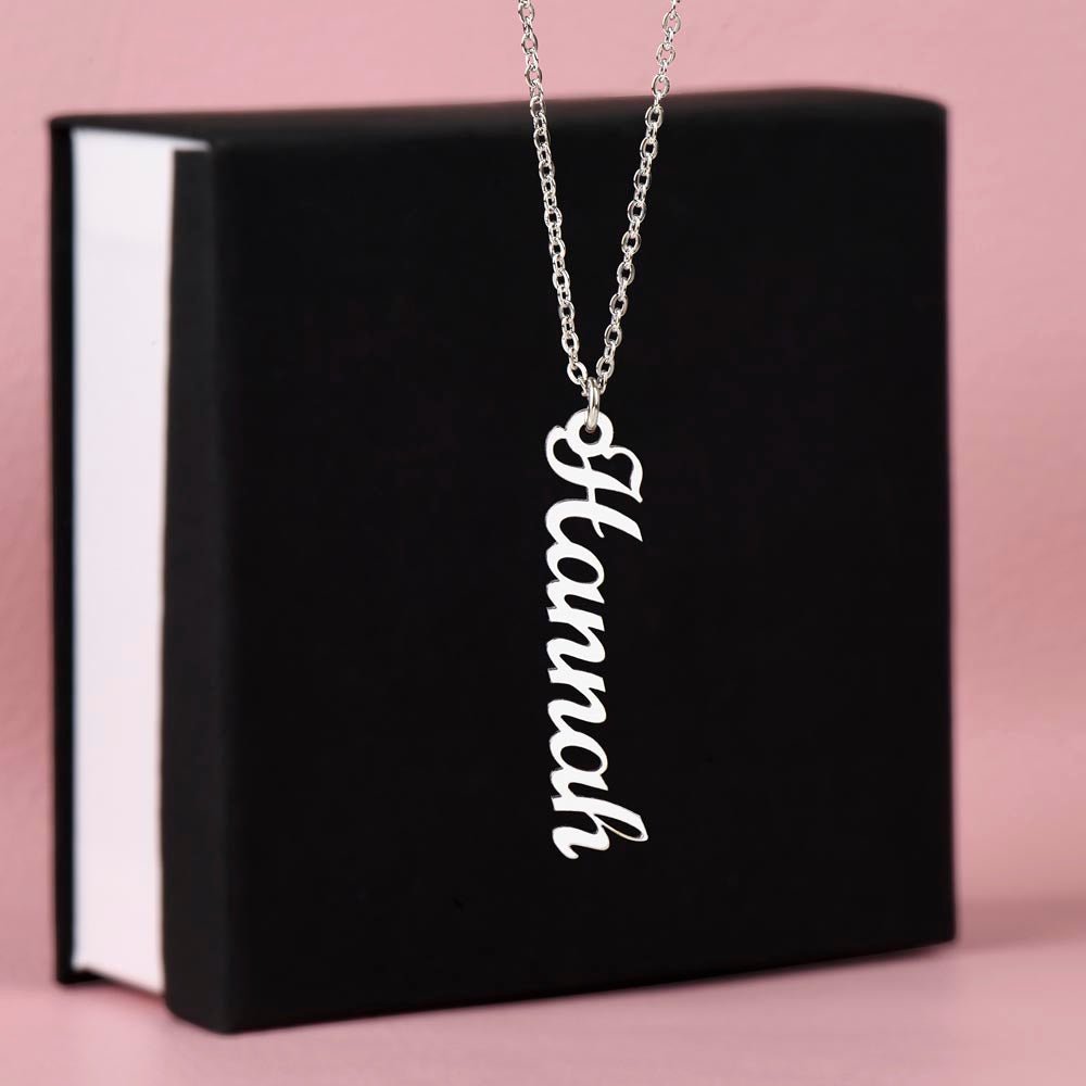 Personalized Vertical Name Necklace - Whimsical Shoppe
