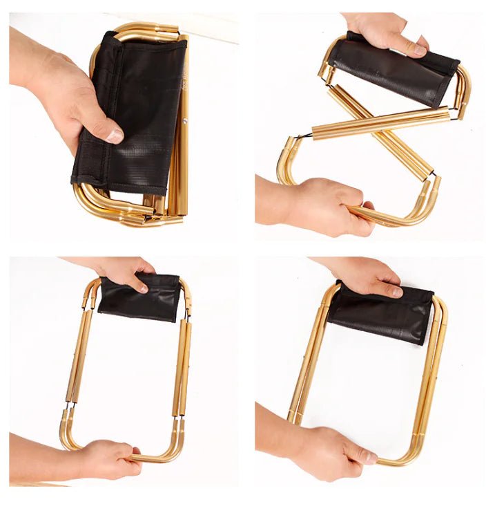 Portable Aluminum Folding Camping Stool for Outdoors - Whimsical Shoppe