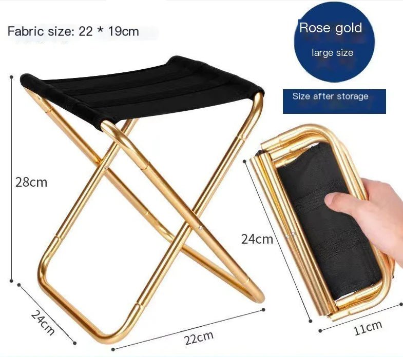 Portable Aluminum Folding Camping Stool for Outdoors - Whimsical Shoppe