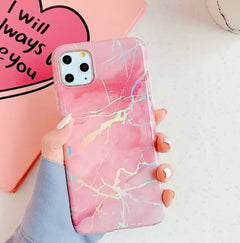 Marble Phone Case – Stylish Protective Cover for iPhone 6–15 with Anti-Fall Design