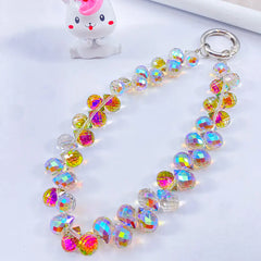 Creative Crystal Phone Chain – Elegant Beaded Strap/Keychain, Steel-Wire Reinforced (≈24–28 cm)
